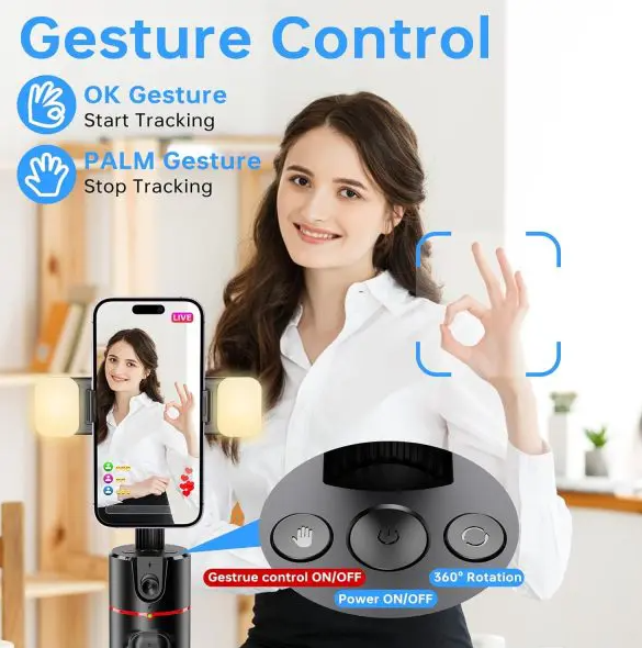 360 Auto Face Tracking Tripod Auto Phone Holder Smart Selfie Stabilizer Control